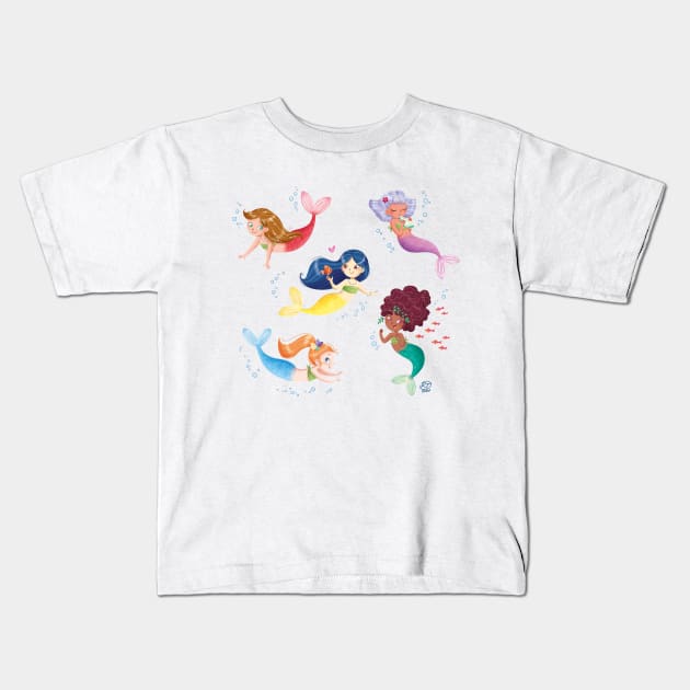 Mermaid Girls Kids T-Shirt by Roby-boh